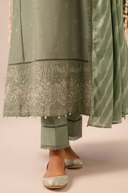 Cross Stitch | Mahiri Embroidered Collection 24 | Sage Green - Pakistani Designer Dress - by Cross Stitch | Type: Luxury - 100% Original at Saira Sultan