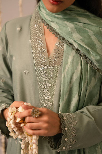 Cross Stitch | Mahiri Embroidered Collection 24 | Sage Green - Pakistani Designer Dress - by Cross Stitch | Type: Luxury - 100% Original at Saira Sultan