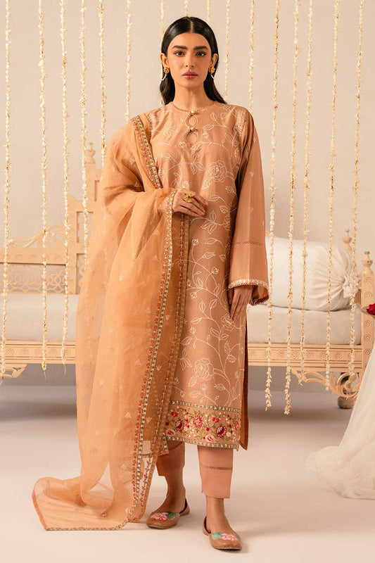 Cross Stitch | Mahiri Embroidered Collection 24 | RUSTIC BROWN - Pakistani Designer Dress - by Cross Stitch | Type: Luxury - 100% Original at Saira Sultan