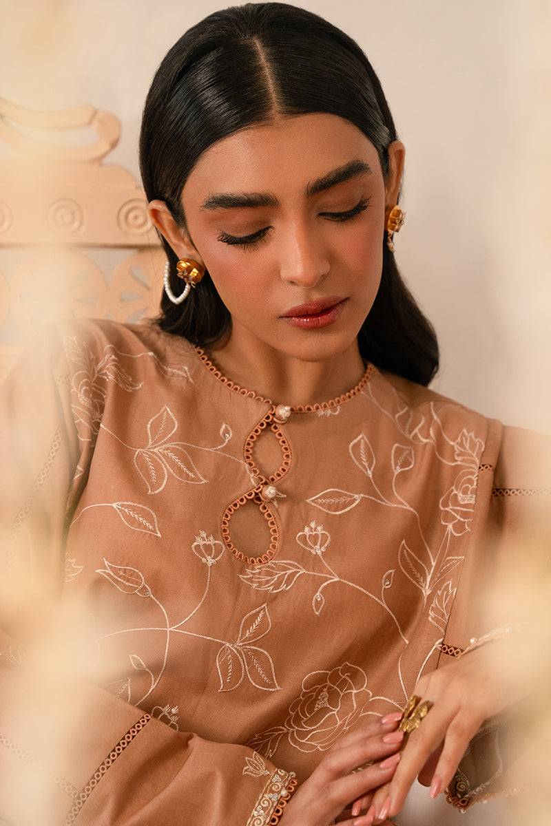 Cross Stitch | Mahiri Embroidered Collection 24 | RUSTIC BROWN - Pakistani Designer Dress - by Cross Stitch | Type: Luxury - 100% Original at Saira Sultan