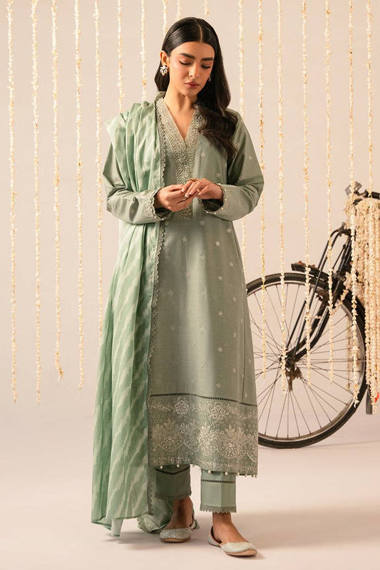 Cross Stitch | Mahiri Embroidered Collection 24 | Sage Green - Pakistani Designer Dress - by Cross Stitch | Type: Luxury - 100% Original at Saira Sultan