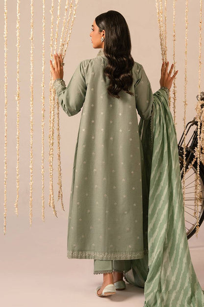 Cross Stitch | Mahiri Embroidered Collection 24 | Sage Green - Pakistani Designer Dress - by Cross Stitch | Type: Luxury - 100% Original at Saira Sultan