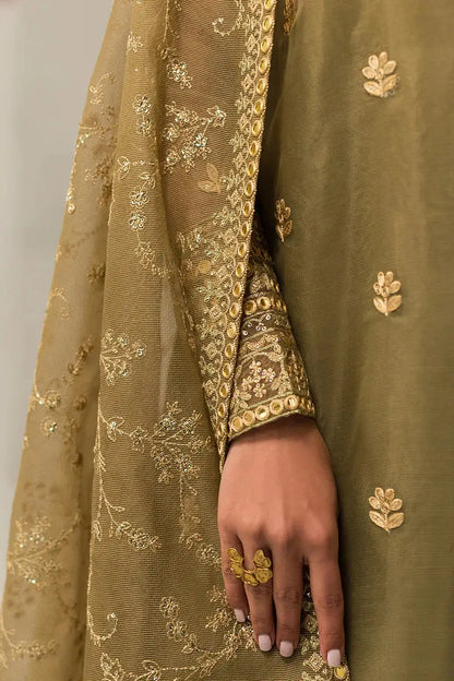 Cross Stitch | Luxe Atelier 24 | Olive Gleam - Pakistani Designer Dress - by Cross Stitch | Type: Luxury - 100% Original at Saira Sultan