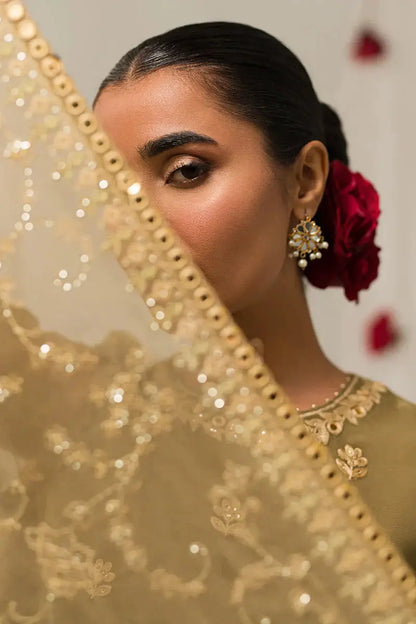 Cross Stitch | Luxe Atelier 24 | Olive Gleam - Pakistani Designer Dress - by Cross Stitch | Type: Luxury - 100% Original at Saira Sultan
