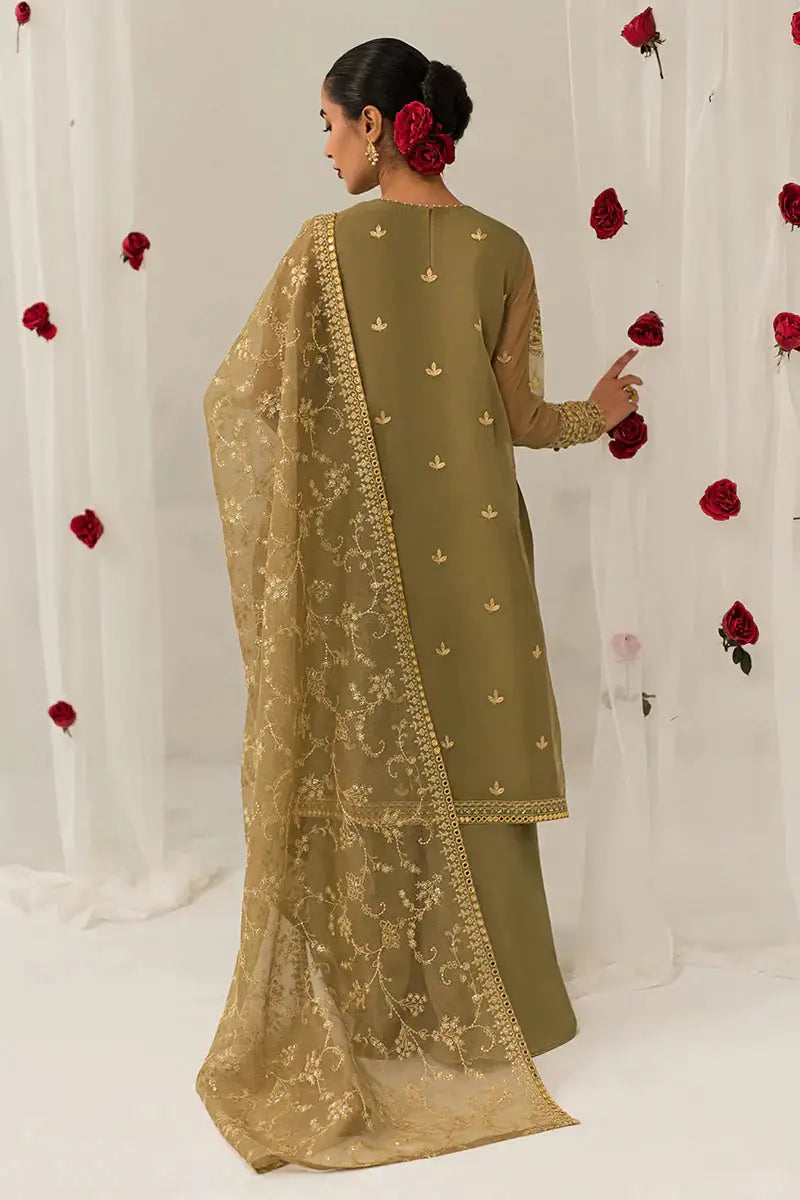 Cross Stitch | Luxe Atelier 24 | Olive Gleam - Pakistani Designer Dress - by Cross Stitch | Type: Luxury - 100% Original at Saira Sultan
