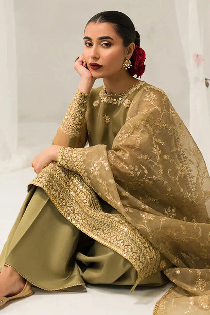 Cross Stitch | Luxe Atelier 24 | Olive Gleam - Pakistani Designer Dress - by Cross Stitch | Type: Luxury - 100% Original at Saira Sultan