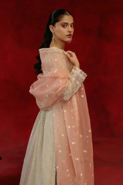 Cross Stitch | Luxe Atelier 24 | Pistachio Dawn - Pakistani Designer Dress - by Cross Stitch | Type: Luxury - 100% Original at Saira Sultan