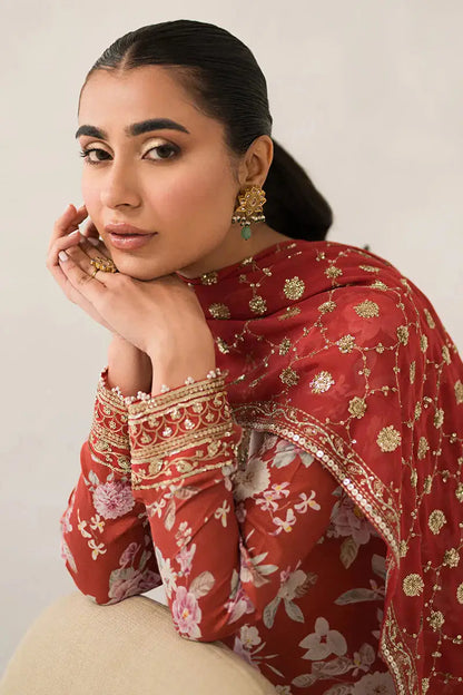 Cross Stitch | Luxe Atelier 24 | Crimson Glow - Pakistani Designer Dress - by Cross Stitch | Type: Luxury - 100% Original at Saira Sultan