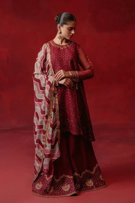 Cross Stitch | Luxe Atelier 24 | Red Ochre - Pakistani Designer Dress - by Cross Stitch | Type: Luxury - 100% Original at Saira Sultan