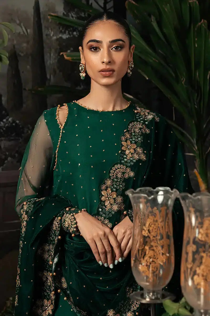 Cross Stitch | Luxe Atelier 23 | SAGE GREEN - Pakistani Designer Dress - by Cross Stitch | Type: Formal - 100% Original at Saira Sultan