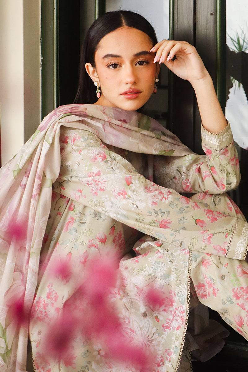 Cross Stitch | Printed Lawn | OLIVE AURA - Pakistani Designer Dress - by Cross Stitch | Type: Luxury - 100% Original at Saira Sultan