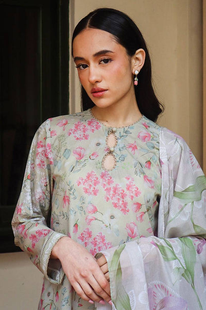Cross Stitch | Printed Lawn | OLIVE AURA - Pakistani Designer Dress - by Cross Stitch | Type: Luxury - 100% Original at Saira Sultan