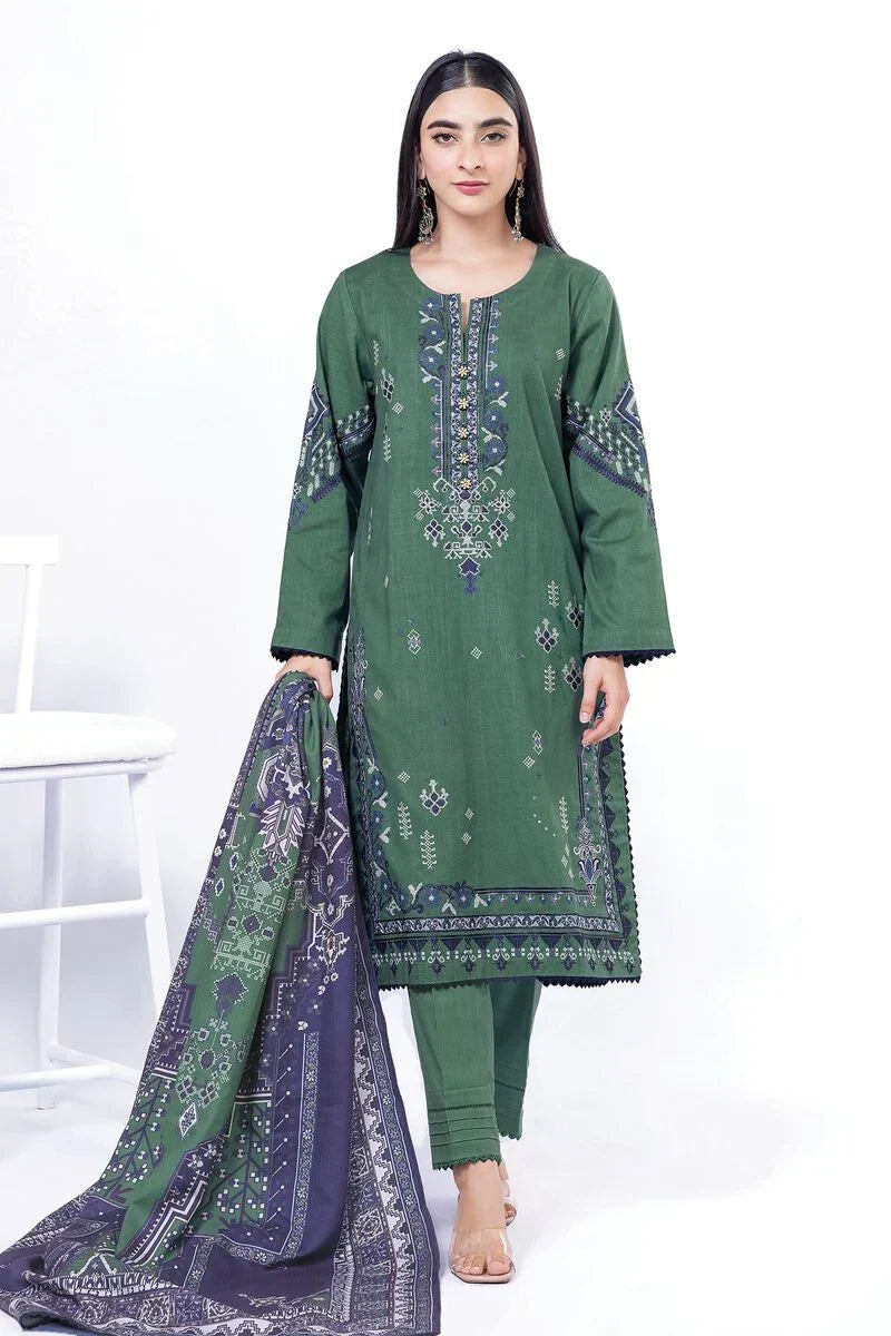 Khaadi | My Winter Mood | DCH02 XS Teal Green Cross Stitch