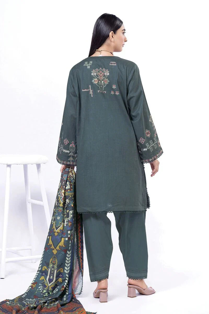 Khaadi | My Winter Mood | DCH03 S Dark Gray Cross Stitch