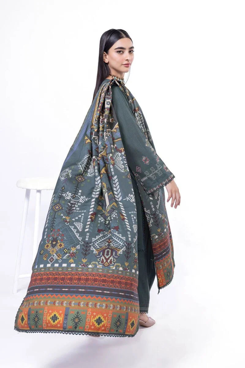 Khaadi | My Winter Mood | DCH03 L Dark Gray Cross Stitch