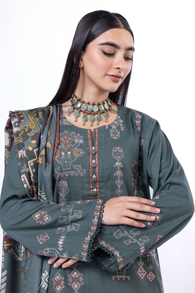 Khaadi | My Winter Mood | DCH03 M Dark Gray Cross Stitch
