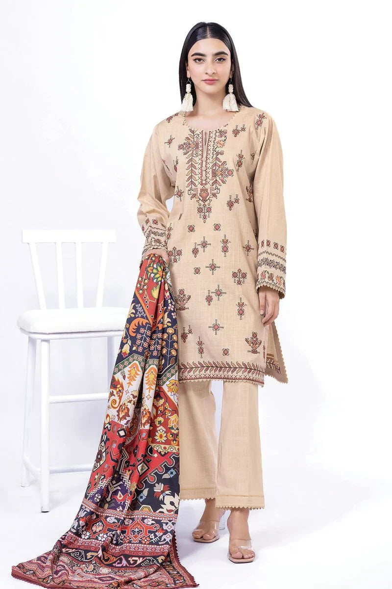 Khaadi | My Winter Mood | DCH05 XS Beige Cross Stitch