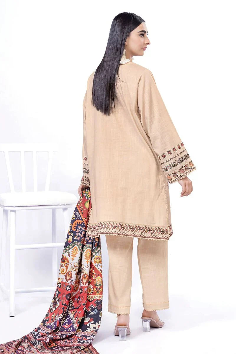 Khaadi | My Winter Mood | DCH05 S Beige Cross Stitch