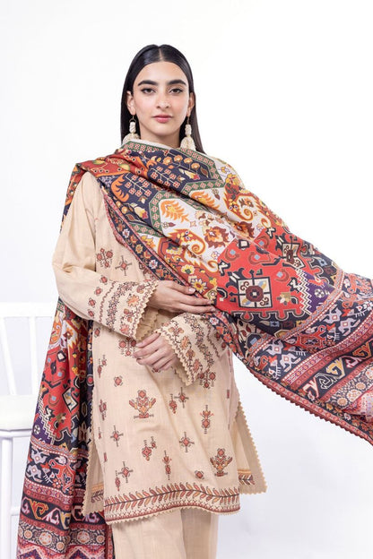 Khaadi | My Winter Mood | DCH05 M Beige Cross Stitch