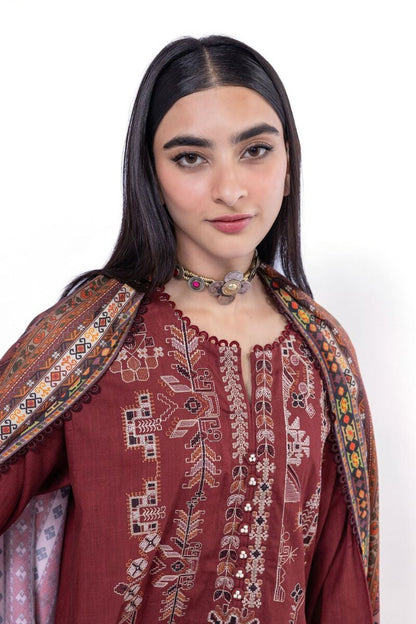 Khaadi | My Winter Mood | DCH06 M Maroon Cross Stitch