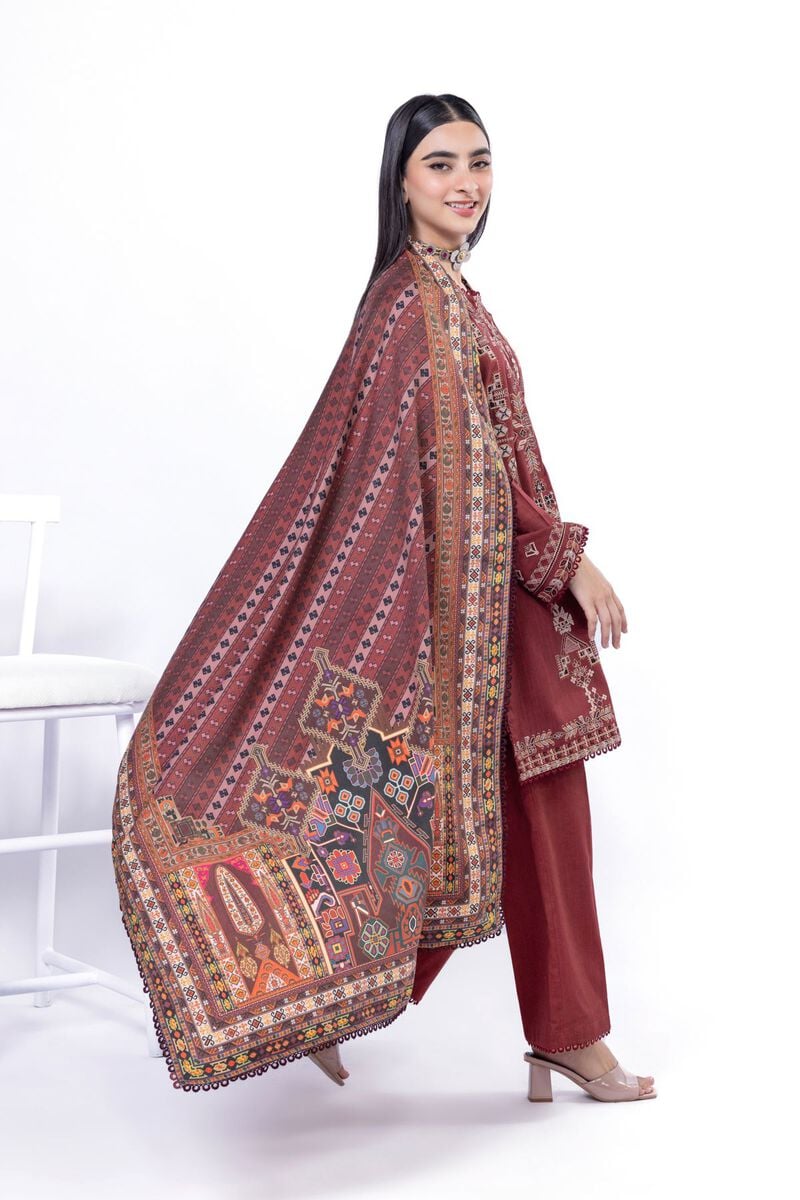 Khaadi | My Winter Mood | DCH06 L Maroon Cross Stitch
