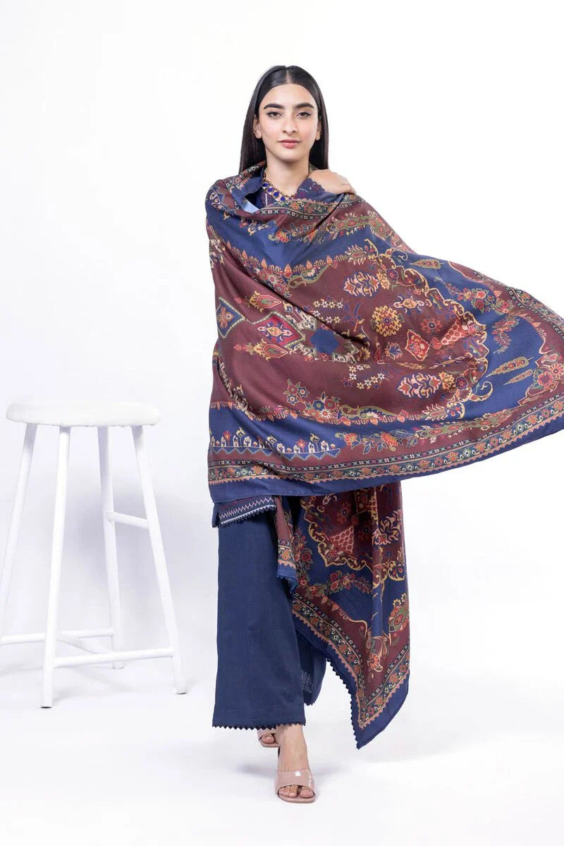 Khaadi | My Winter Mood | DCH07 L Navy Blue Cross Stitch