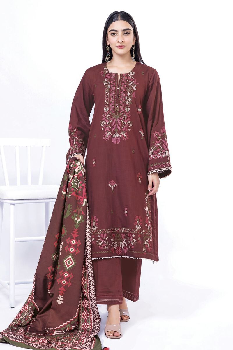 Khaadi | My Winter Mood | DCH08 XS Maroon Cross Stitch