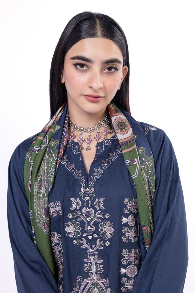 Khaadi | My Winter Mood | DCH11 M Navy Blue Cross Stitch
