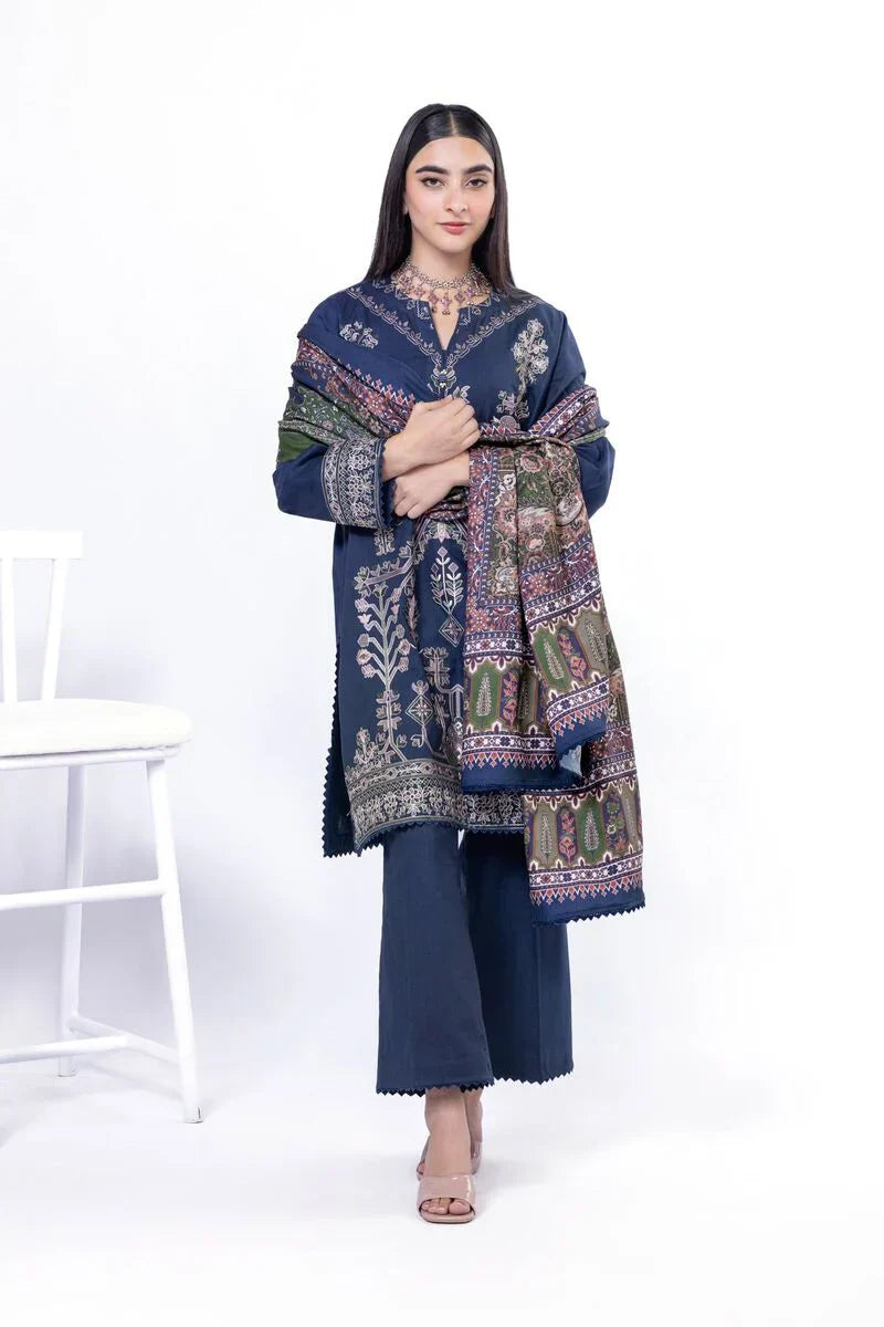 Khaadi | My Winter Mood | DCH11 L Navy Blue Cross Stitch