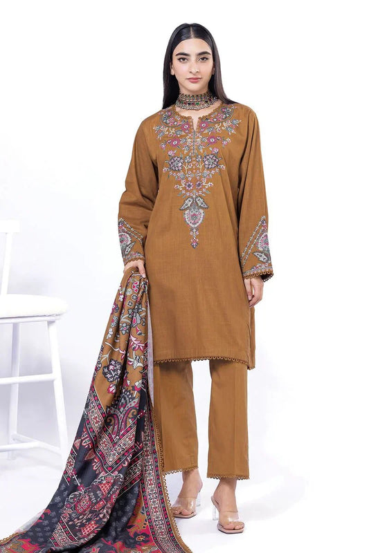 Khaadi | My Winter Mood | DCH12 XS Mustard Brown Cross Stitch