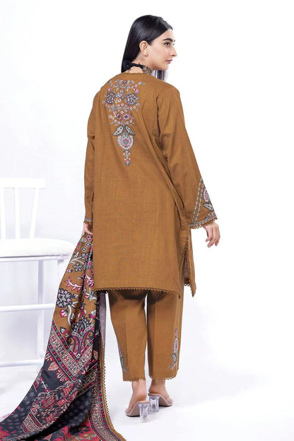 Khaadi | My Winter Mood | DCH12 S Mustard Brown Cross Stitch