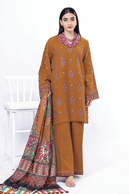 Khaadi | My Winter Mood | DK14 XS Mustard Brown Khaddar