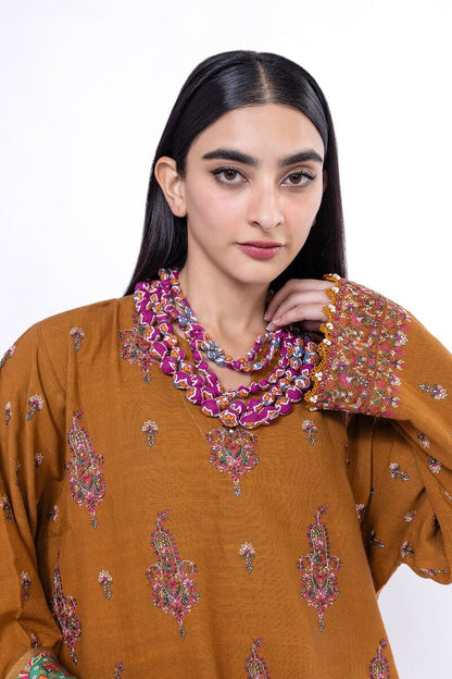 Khaadi | My Winter Mood | DK14 L Mustard Brown Khaddar