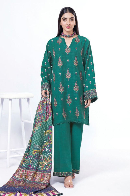 Khaadi | My Winter Mood | DK14P XS Emerald Green Khaddar