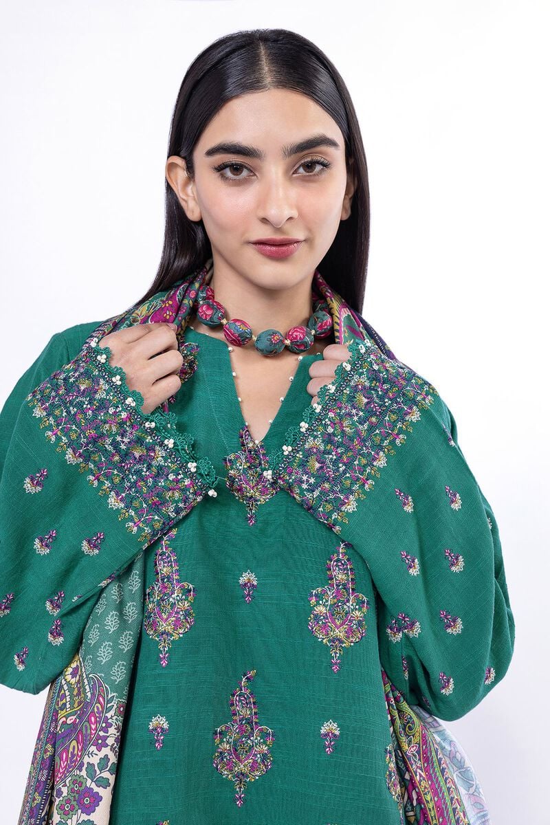 Khaadi | My Winter Mood | DK14P M Emerald Green Khaddar