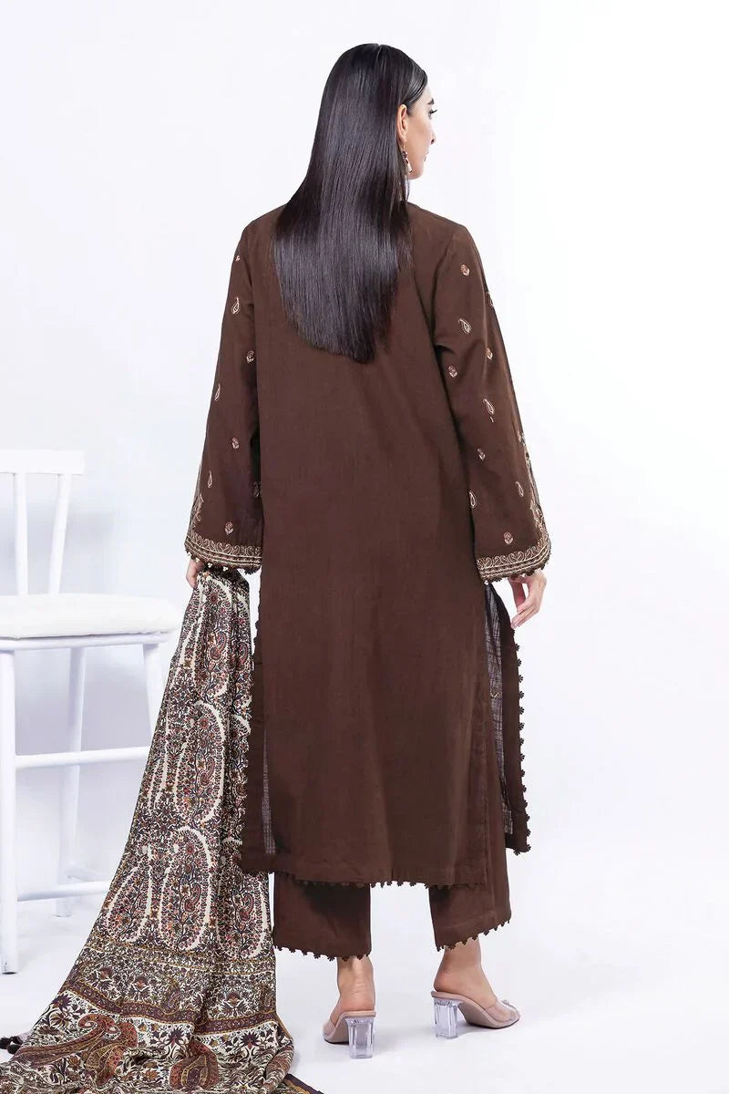 Khaadi | My Winter Mood | DK24 S Deep Chocolate Khaddar