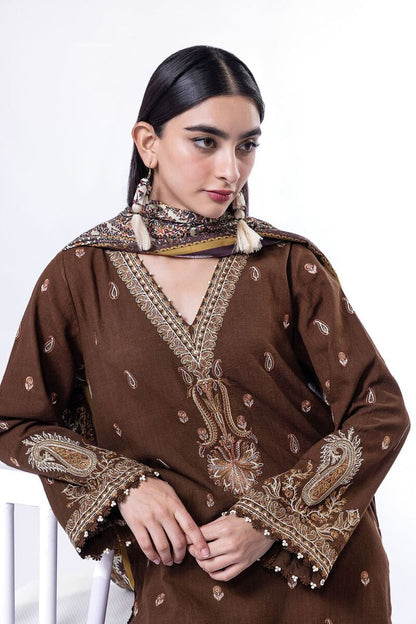 Khaadi | My Winter Mood | DK24 L Deep Chocolate Khaddar