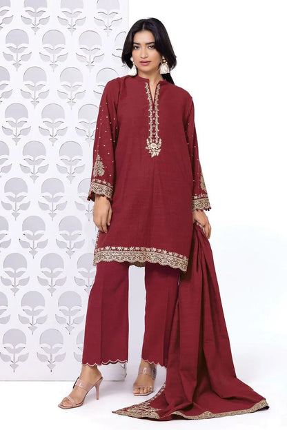 Khaadi | My Winter Mood | DKN02 XS Maroon Khaddar
