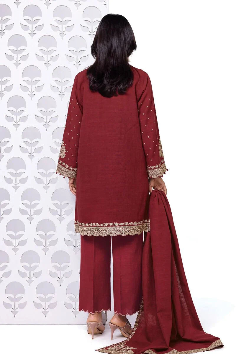 Khaadi | My Winter Mood | DKN02 S Maroon Khaddar