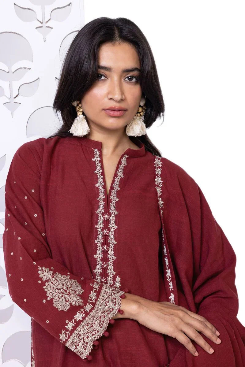 Khaadi | My Winter Mood | DKN02 L Maroon Khaddar