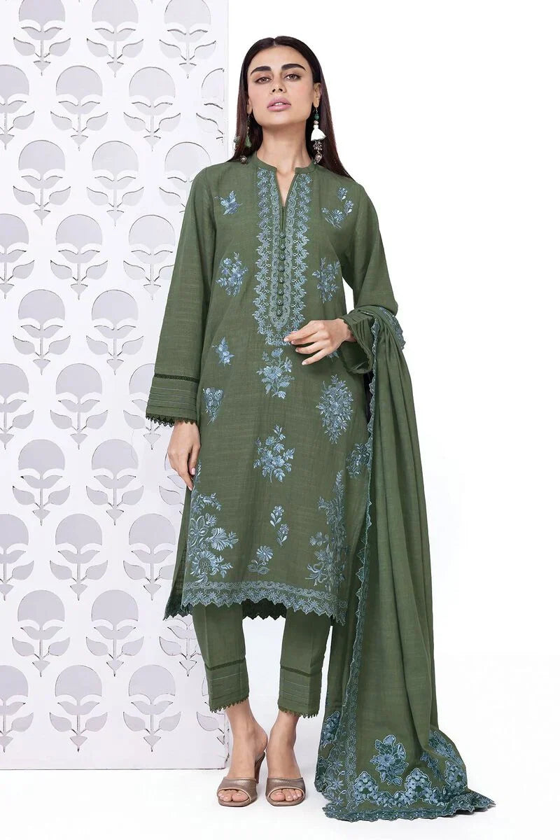 Khaadi | My Winter Mood | DKN05 XS Dark Mehndi Khaddar