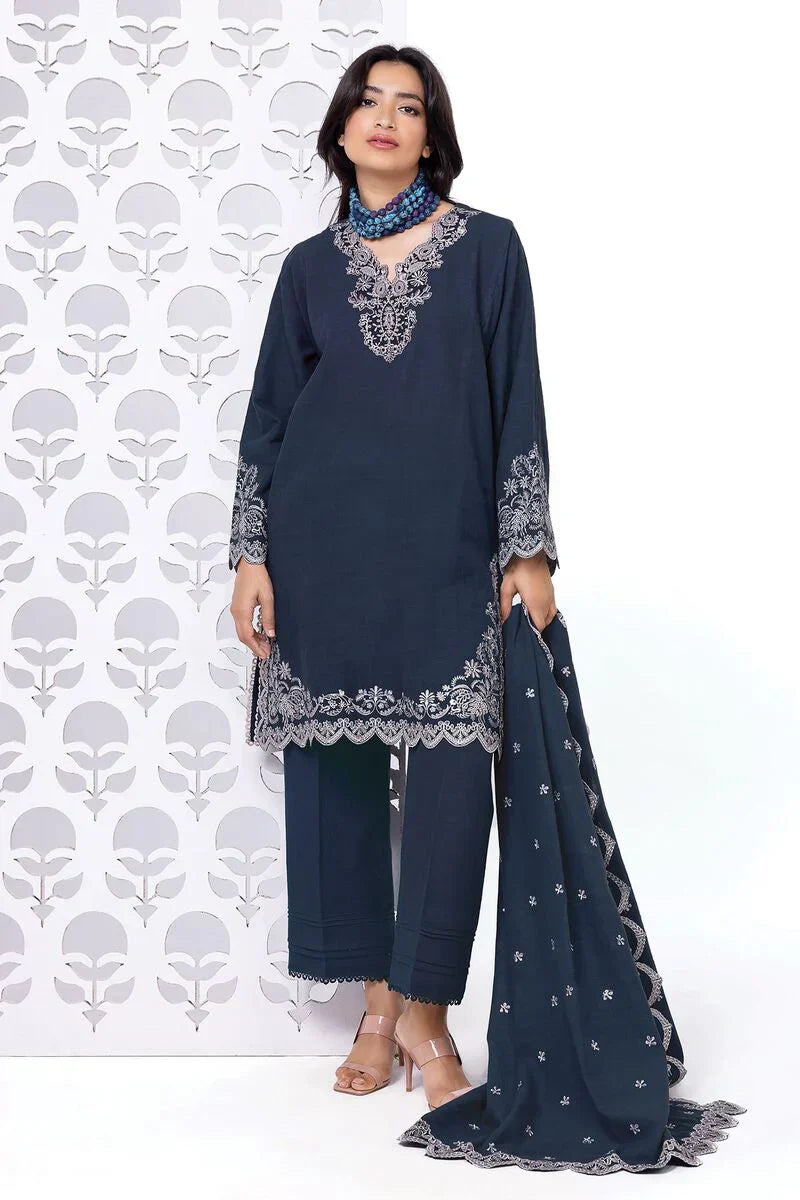 Khaadi | My Winter Mood | DKN06 L Navy Blue Khaddar