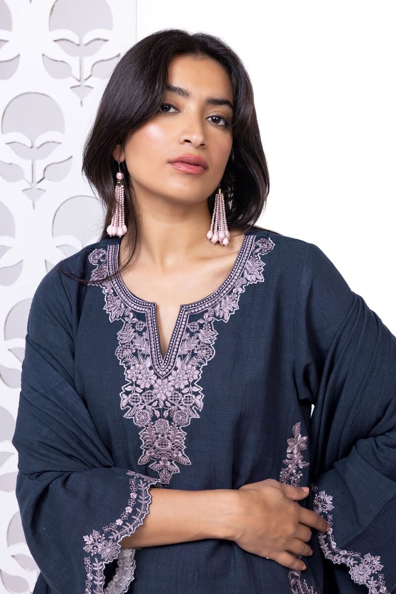 Khaadi | My Winter Mood | DKN07 L Dark Lavender Khaddar