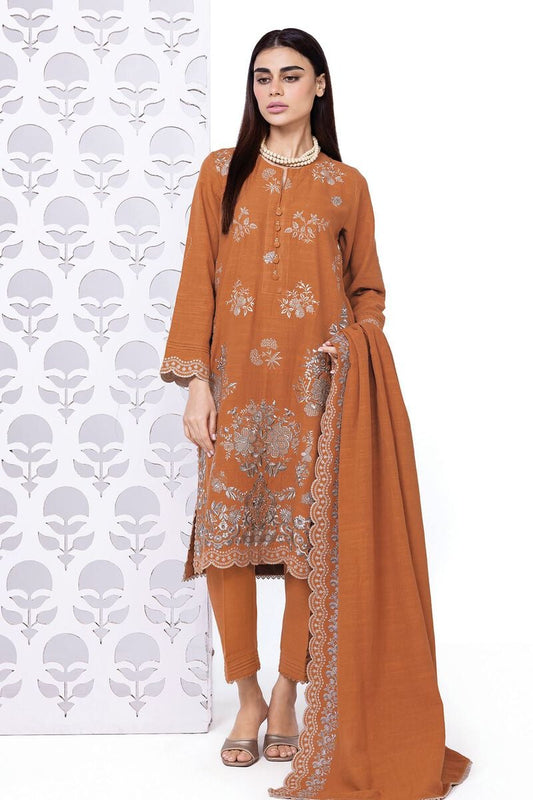 Khaadi | My Winter Mood | DKN08 XS Rust Brown Khaddar