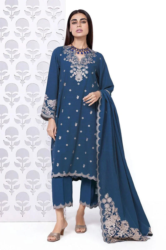 Khaadi | My Winter Mood | DKN14 XS Deep Teal Khaddar