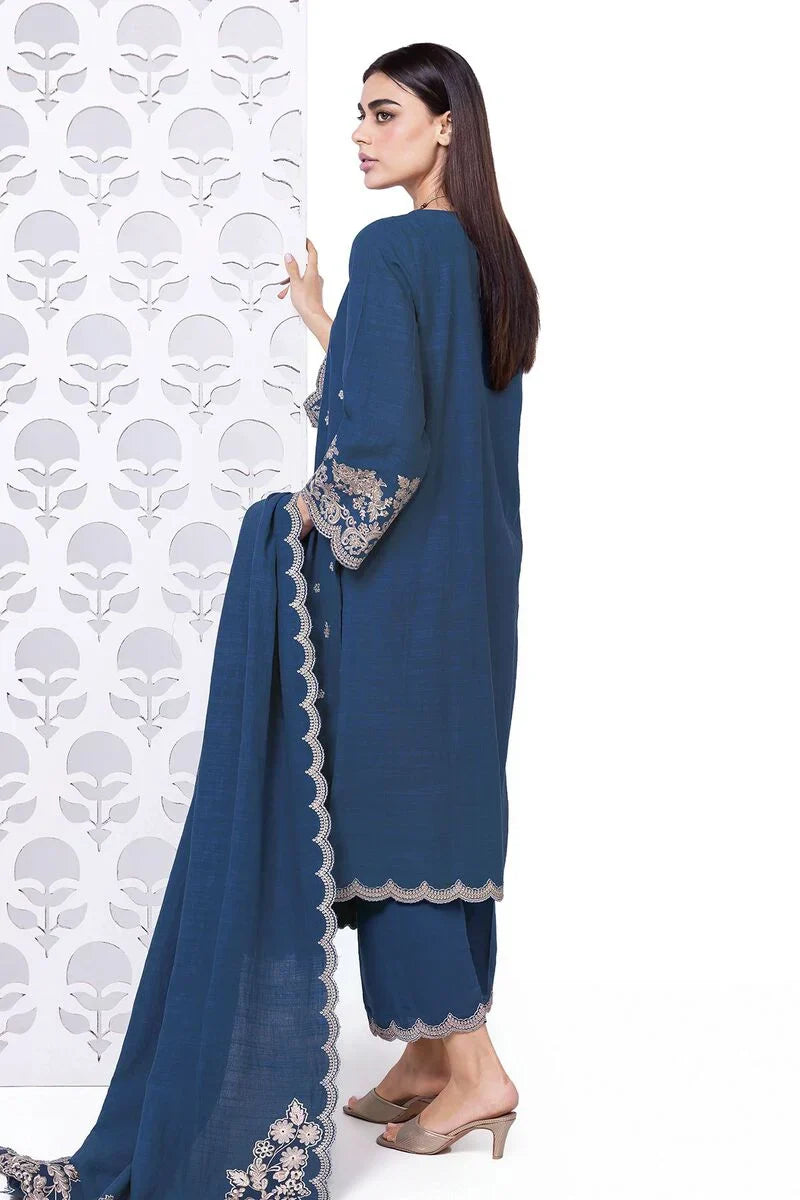 Khaadi | My Winter Mood | DKN14 S Deep Teal Khaddar