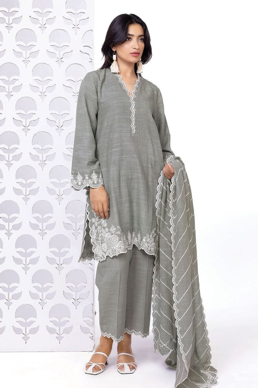 Khaadi | My Winter Mood | DKN15 XS Steel Gray Hue Khaddar