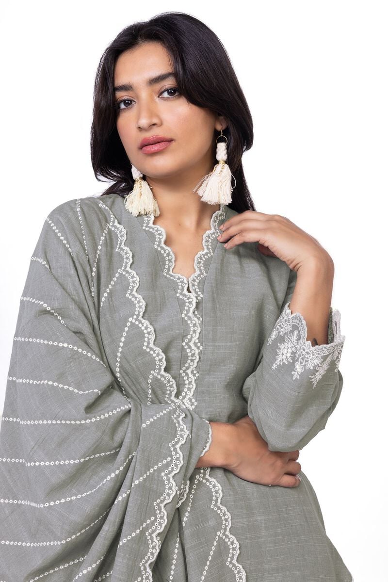 Khaadi | My Winter Mood | DKN15 L Steel Gray Hue Khaddar