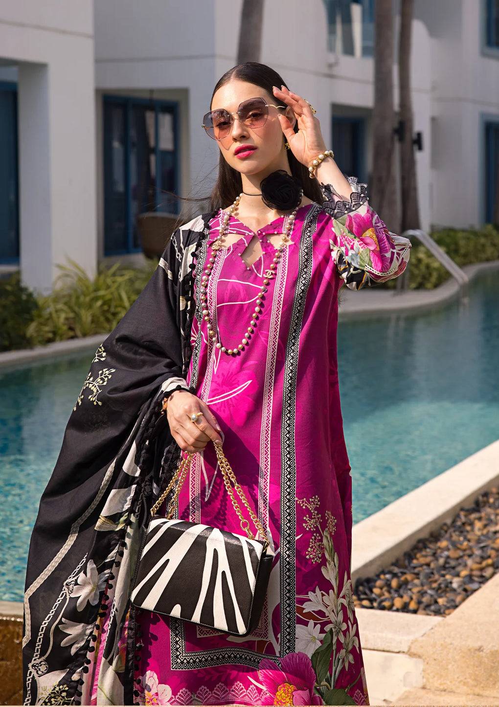 Elaf Premium | Prints Collection 2024 | EOP-08A PETUNIA - Pakistani Designer Dress - by Elaf Premium | Type: Formal - 100% Original at Saira Sultan