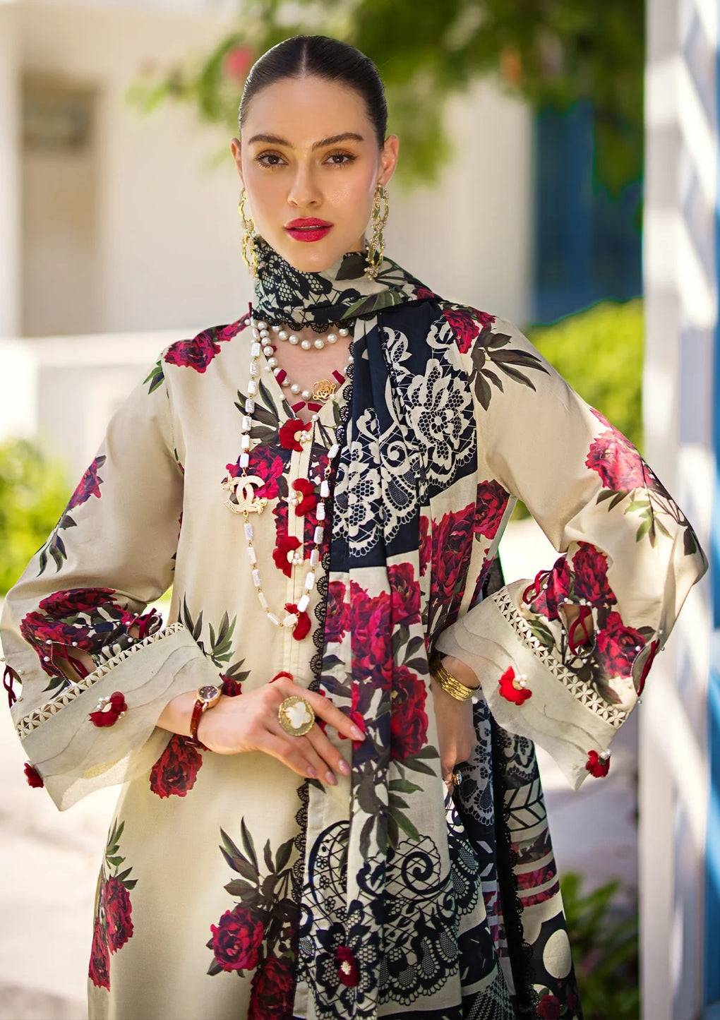 Elaf Premium | Prints Collection 2024 | EOP-03A SWAN - Pakistani Designer Dress - by Elaf Premium | Type: Formal - 100% Original at Saira Sultan